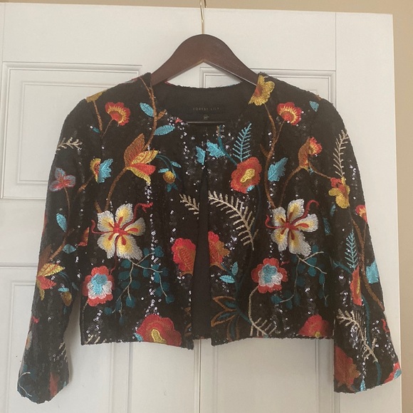 Sequin cropped jacket - Picture 1 of 2